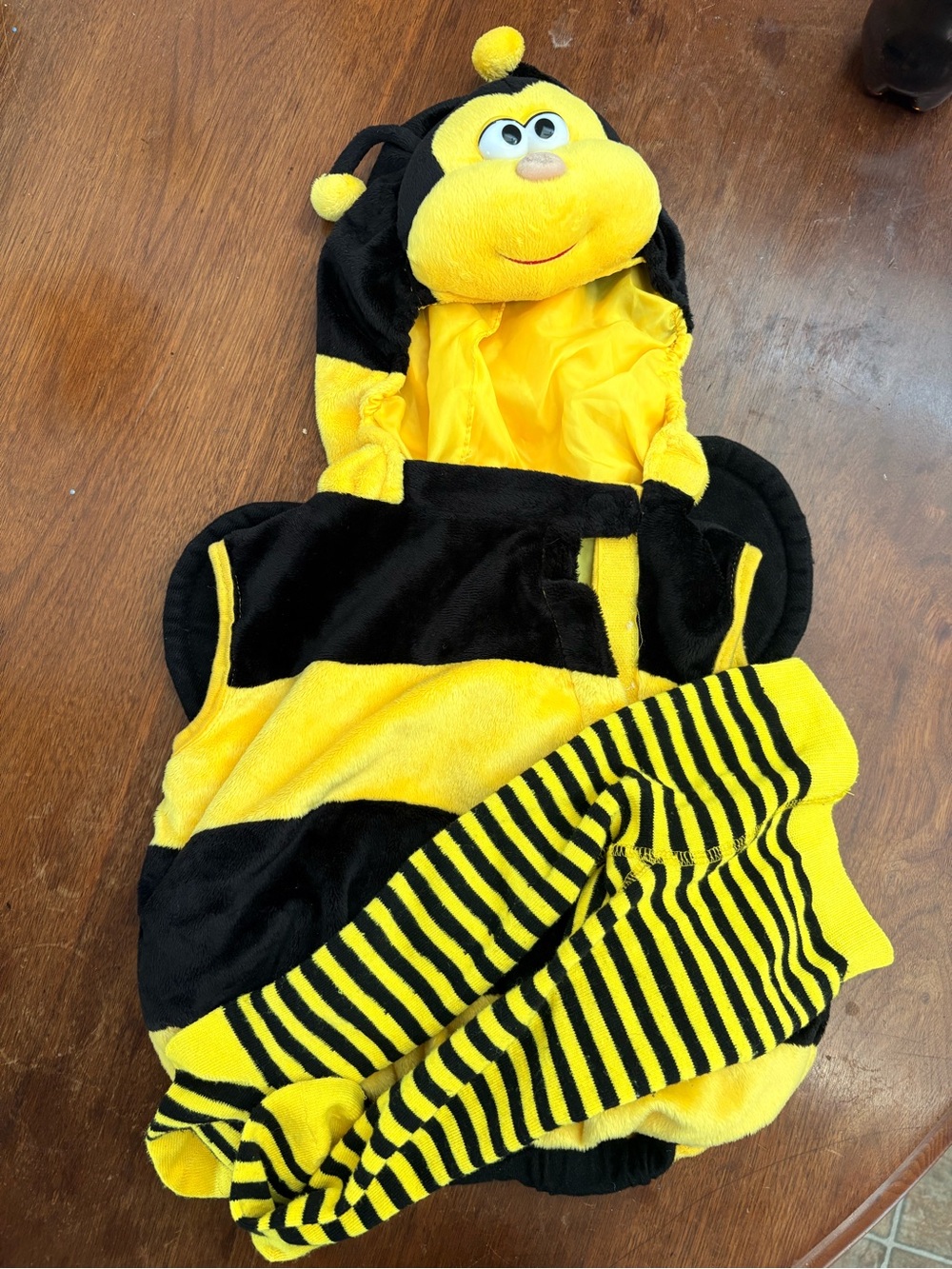 Kids Plush Bumblebee Hoodie Costume - Yellow & Black